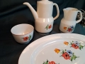 български порцелан плато чайник каничка и чаша 30/4, снимка 4