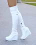 Ботуши на платформа - бяла кожа - 1906, снимка 2