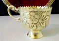 Арабски чаши от месинг,релефни цветя. , снимка 1 - Антикварни и старинни предмети - 40700950