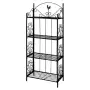 Рафт за цветя, правоъгълен, черен, снимка 1