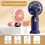 Нови 2 броя портативен USB вентилатор ръчен/за врат/за бюро 5 скорости, снимка 2