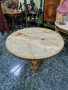 Чудесна антикварна белгийска бронзова маса с плот от оникс , снимка 3