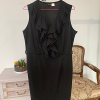 Елегантна черна рокля в размер XL, снимка 17 - Рокли - 44518647