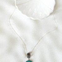 Колие Turquoise Heart 462, снимка 1 - Колиета, медальони, синджири - 41039243