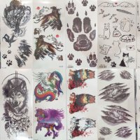 Временни татуировки, татуси, tattoo / тигър, вълк, котки, дракон, еднорог, феи, мандала , снимка 1 - Други - 40897078