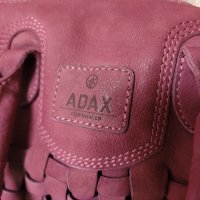 ADAX естествена кожа голяма чанта,красив винен цвят, снимка 5 - Чанти - 44178385