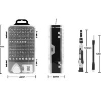 комплект 115 части отвертка битове инструменти за финни ремонти, снимка 4 - Отвертки - 42690873