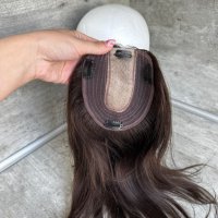 Дамско тупе💯 Човешка коса Шоколад, снимка 9 - Аксесоари за коса - 41460573