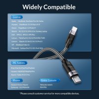 Orico кабел Cable USB C-to-C PD 100W Charging 0.5m Black - C2CZ-BK-05, 24 месеца ганация, снимка 13 - Кабели и адаптери - 41291938
