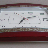 Ефектен голям стенен часовник 33/38 см пластмасов кварцов, отличен, снимка 6 - Стенни часовници - 44747528