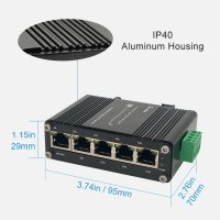 Мини индустриален 5-портов Gigabit Ethernet комутатор, снимка 4 - Мрежови адаптери - 41421542