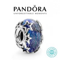 Талисман Пандора сребро проба 925 Pandora Galaxy Blue & Star Murano charm. Колекция Amélie