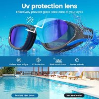 Нови Унисекс очила за плуване с UV защита, против мъгла и без течове, снимка 4 - Водни спортове - 40539024