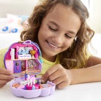 Игрален комплект Polly Pocket Jumpin' Style Pony - Пони с 2 мини кукли и 12 аксесоара / Mattel, снимка 6 - Кукли - 40972210