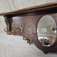 Закачалка за стена с дърворазба и огледало, снимка 3 - Закачалки - 40918620