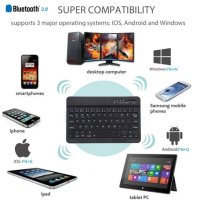 Мини ултратънка безжична Bluetooth клавиатура, снимка 5 - Клавиатури и мишки - 41126027
