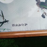    Стар японски гоблен във рамка, снимка 9 - Антикварни и старинни предмети - 42310099