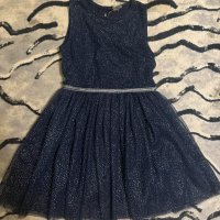 НОВА красива детска лятна кукленска рокля с тюл на сребристи точки (размер 3-4 год.), снимка 1 - Детски рокли и поли - 41898884
