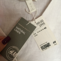 Ленена блуза тип сако H&M (нова, с етикет), размер 44, снимка 6 - Туники - 36123320