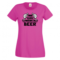 Дамска тениска This Girl Needs A Beer 3,Празник,Бира,Бирфест,Beerfest,Подарък,Изненада, снимка 7 - Тениски - 36376369