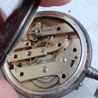 Часовник сребърен джобен с позлата - Работи, снимка 5 - Антикварни и старинни предмети - 35881593