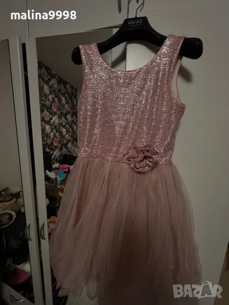 Детска розова рокля , снимка 1