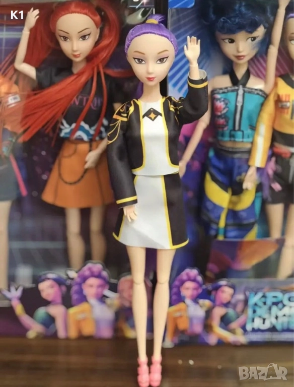 Пееща K-POP Demon Hunters Кукла - Светещо сърце/музика Rumi/Zoey/Mira - истински Кей Поп Вайб !, снимка 1