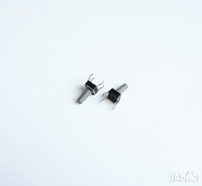 Малък бутон 4pin 6x6x11,5mm незадържащ НО черен 12V 0,05A H=8,5mm, снимка 1