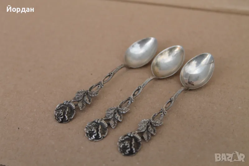 3 броя сребърни лъжички , снимка 1