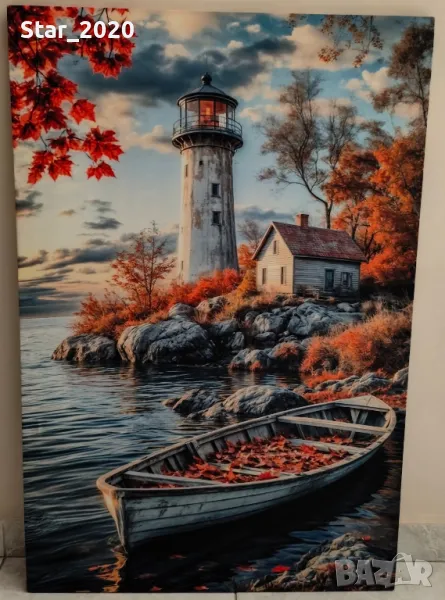 Светеща картина с LED осветление - морски пейзаж , снимка 1