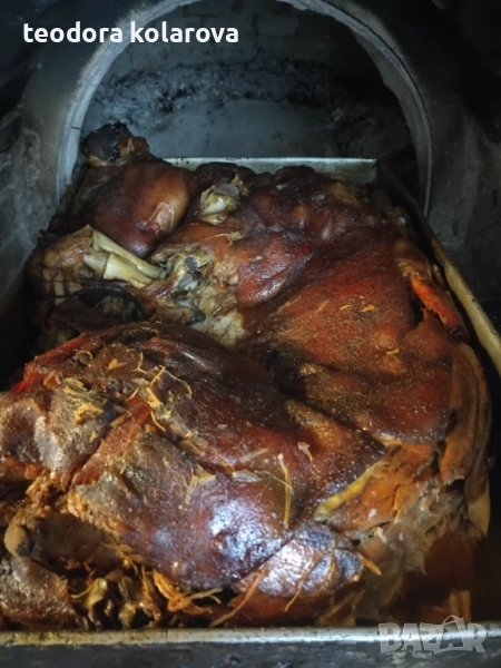 Печене на агнета,прасенца на пещ с дърва., снимка 1