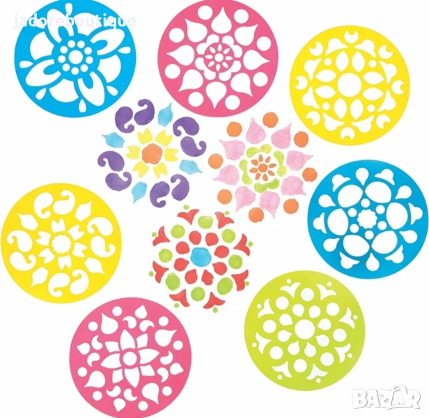 Кръгъл шаблон стенсил Мандала различни видове скрапбук декупаж декорация торта, снимка 1