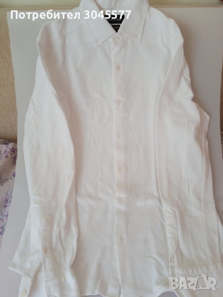 Риза Блуза бяла размер М, памук, снимка 1