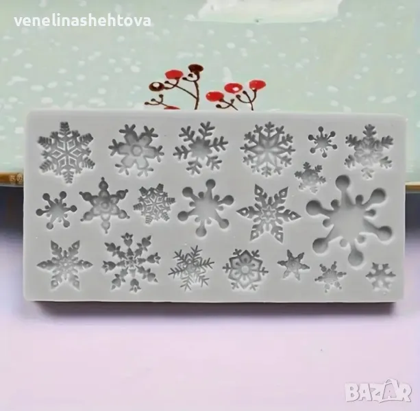Малки снежинки различни Силиконов молд форма за фондан за декорация на торта , снимка 1