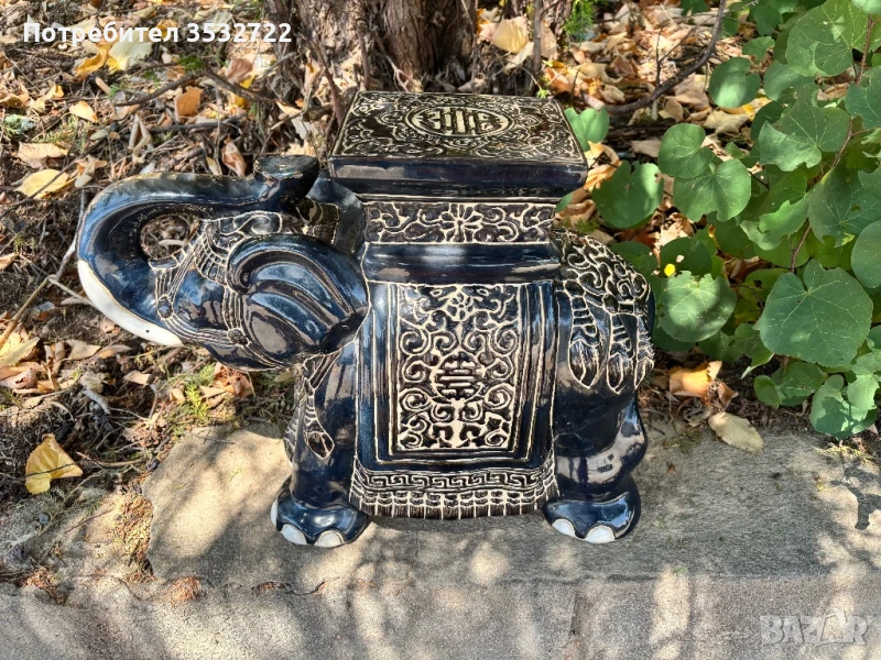 Керамичен слон поставка, снимка 1