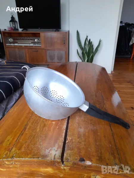 Стара алуминиева цедка,гевгир #11, снимка 1