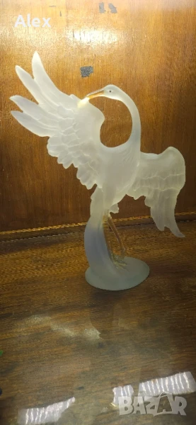 Стъклена скулптура. Жерав, снимка 1