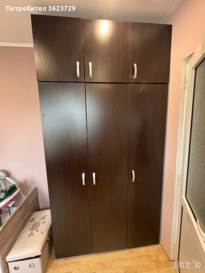 Гардероб с надстройка трикрилен гардероб с надстройка Виденов , снимка 1