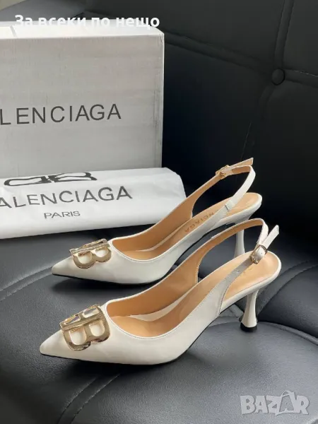 Balenciaga Дамски Бежови Сандали На Ток Баленсиага Код E209, снимка 1