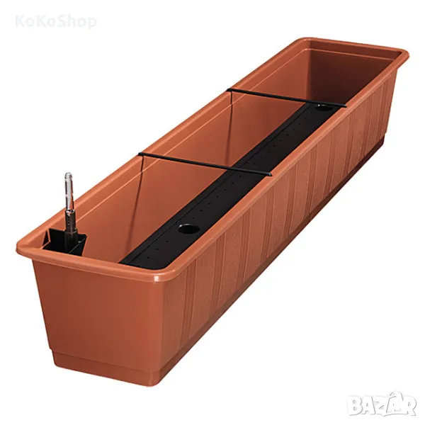Сандъче за цветя с поливна система-100х20х17 см./сандъче за цветя цвят теракота, снимка 1