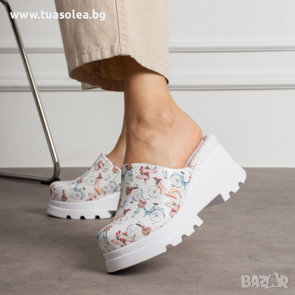 Дамско сабо на платформа от естествена кожа | Марка Tuasolea, снимка 1