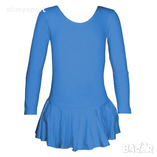 Детско трико с дълъг ръкав и поличка. Подходящо за художествена гимнастика, танци, балет и мажоретки, снимка 1