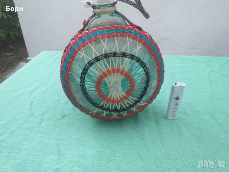 Стара дамаджана/шише с оплетка, снимка 1