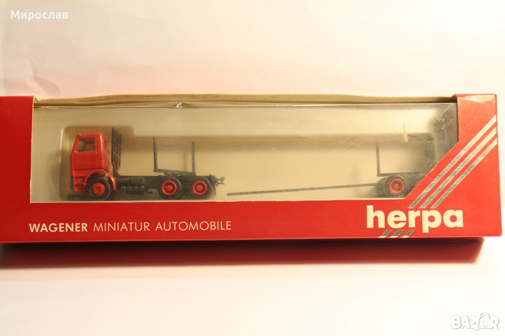HERPA H0 1/87 SCANIA ДЪРВАРКА КАМИОН МОДЕЛ, снимка 1