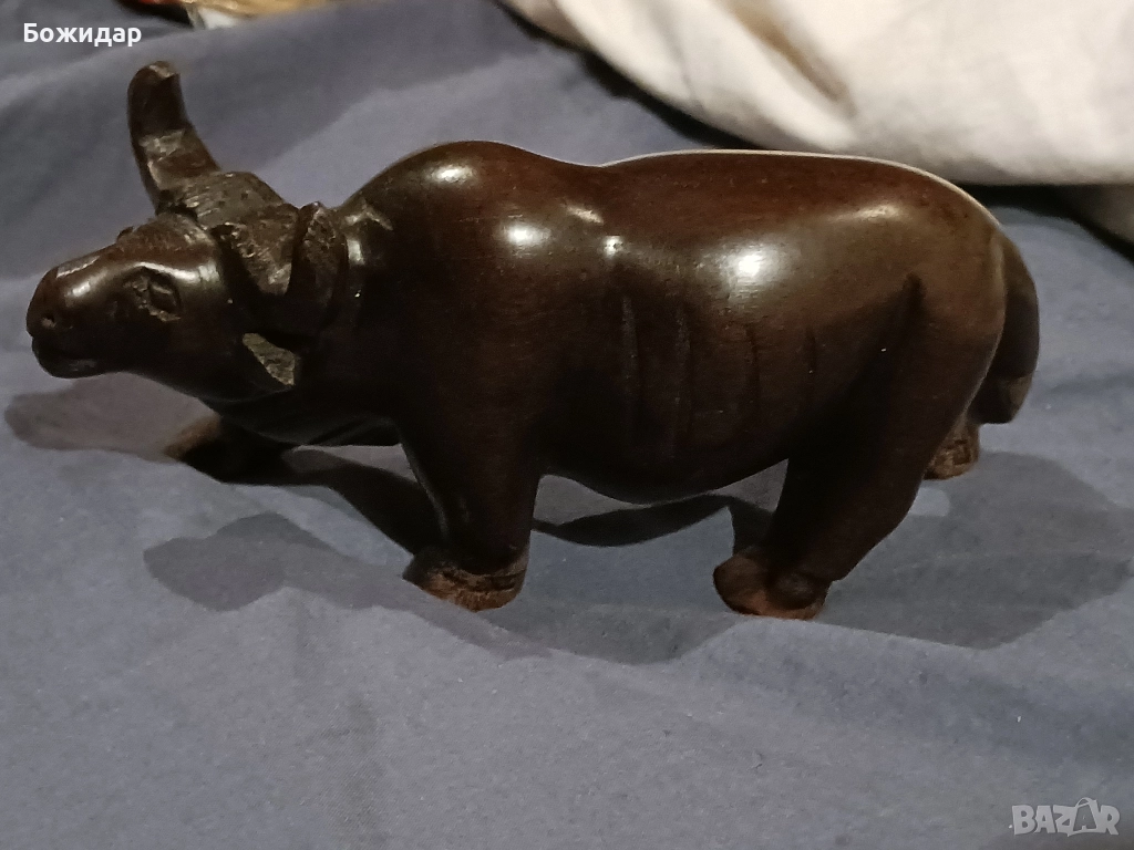 Абаносова дърворезба. Бивол. Африка.90те.г., снимка 1