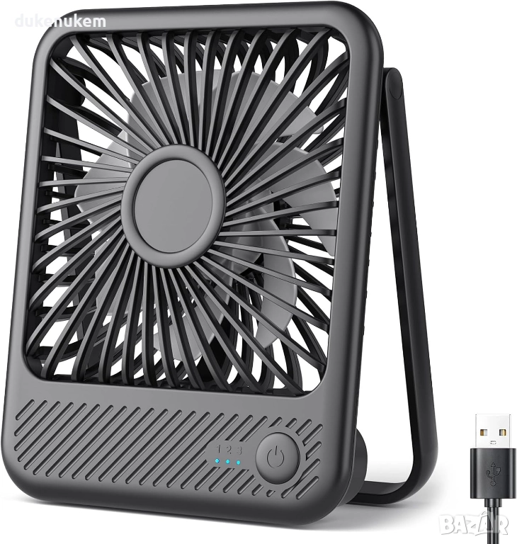 USB Настолен вентилатор – Мини вентилатор с 3 скорости и тих режим 35 dB, снимка 1