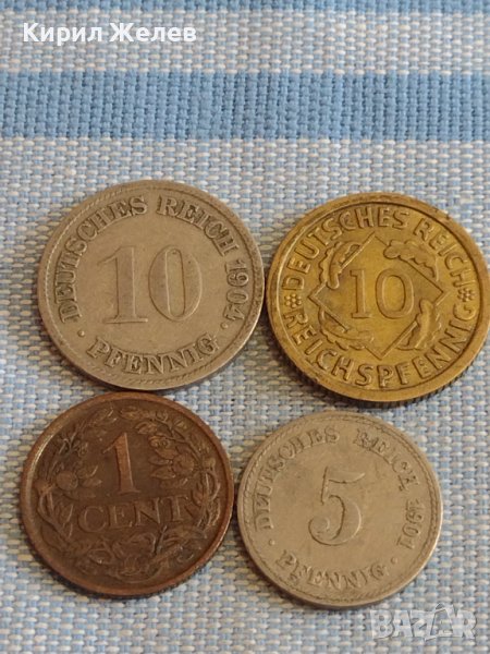 Четири монети цент, пфенинг НЕДЕРЛАНДИЯ, ГЕРМАНИЯ за КОЛЕКЦИЯ ДЕКОРАЦИЯ 31514, снимка 1