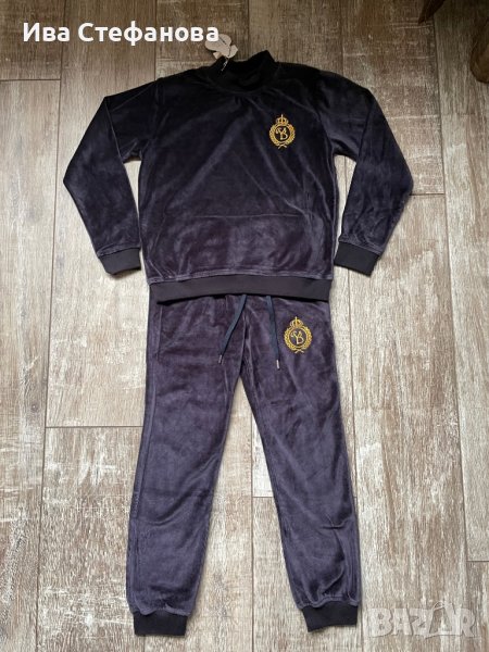 Нов плюшен екип сет 11-12 години плюш спортен комплект анцунг за мамче и момиче, снимка 1