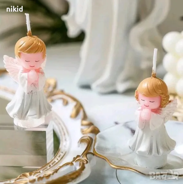 Ангел свещ украса декор за кръщене пита торта и др, снимка 1