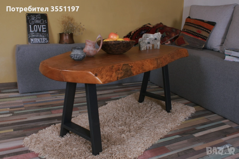 Холна маса от масивен плот с жив ръб, снимка 1